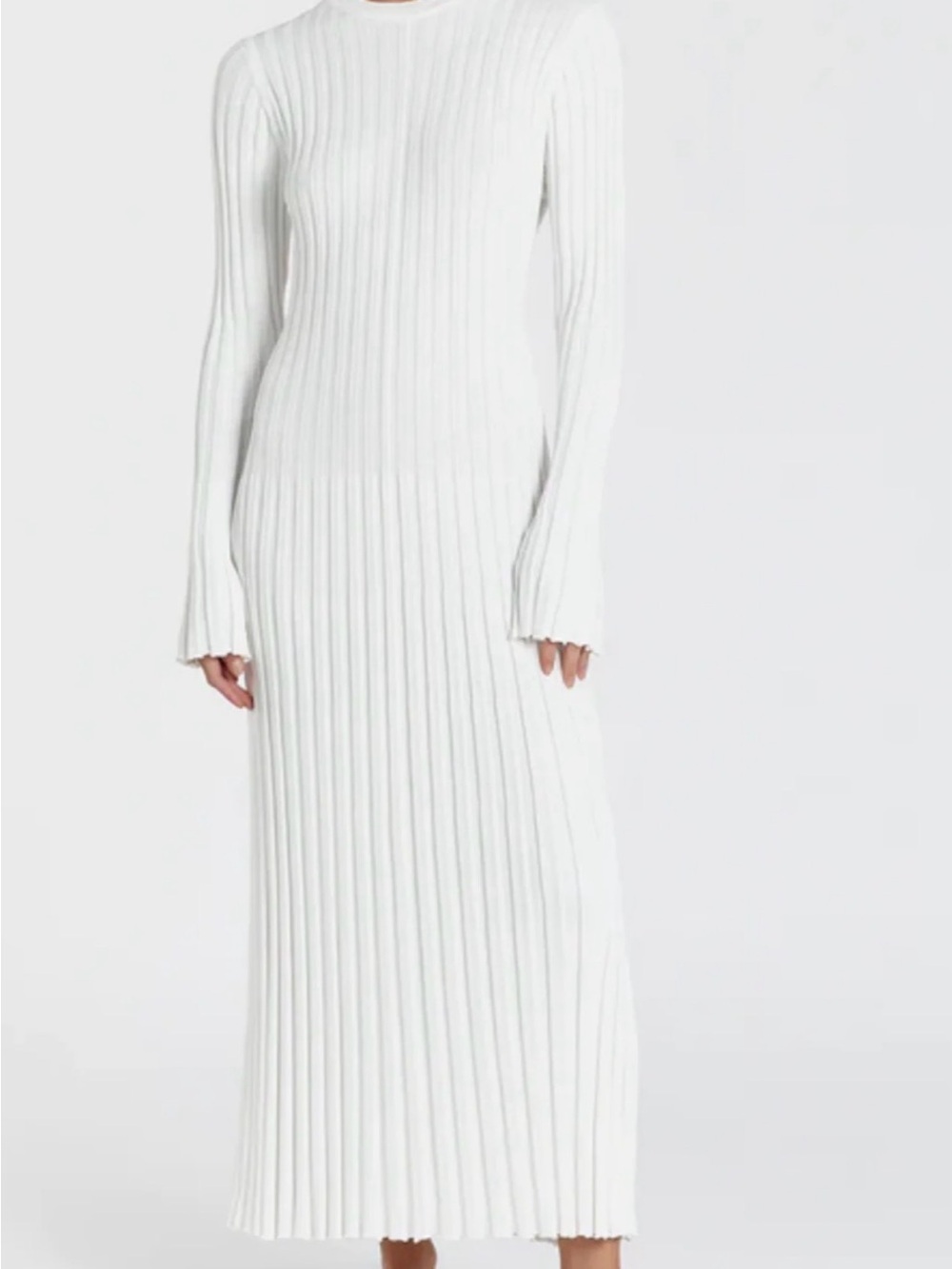 ADA OFF WHITE LONG SLEEVE MIDI DRESS